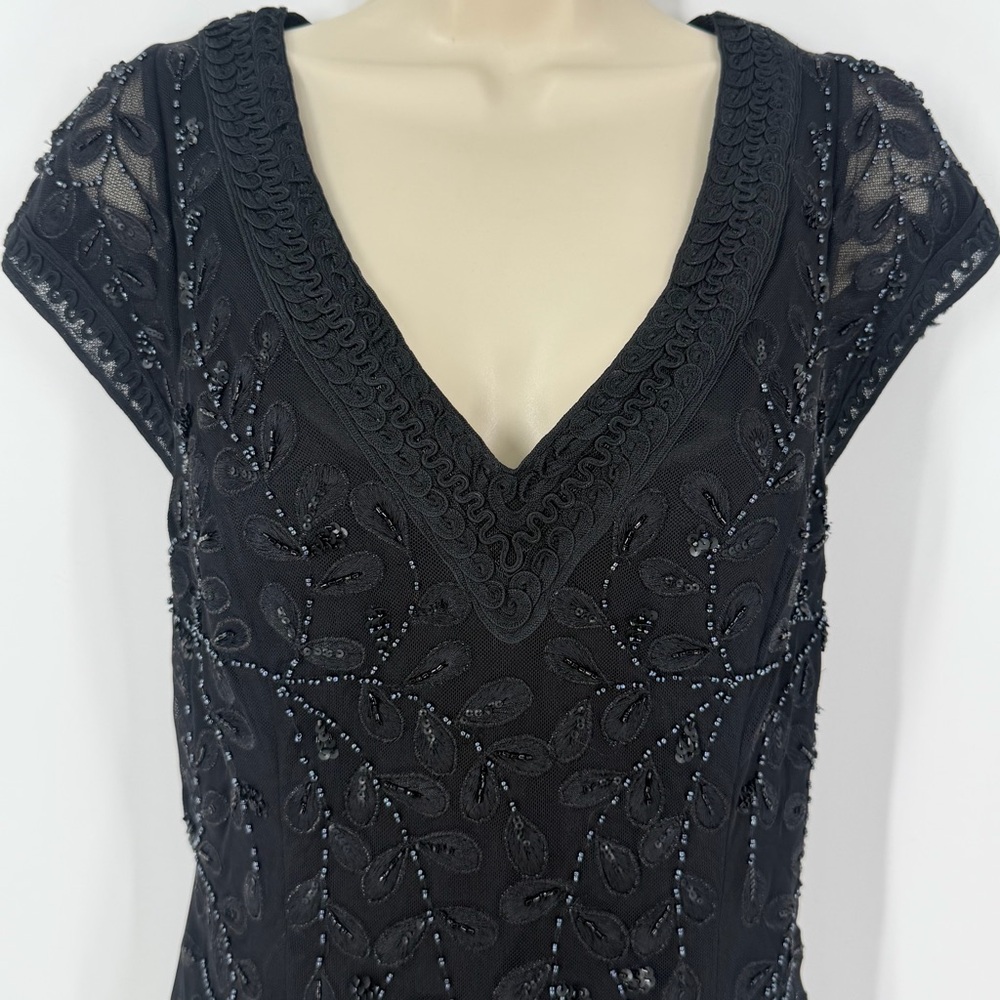 Sue Wong Nocturne Beaded Sheath Dress 12 Cocktail Evening Rehearsal Dinner - Picture 4 of 16